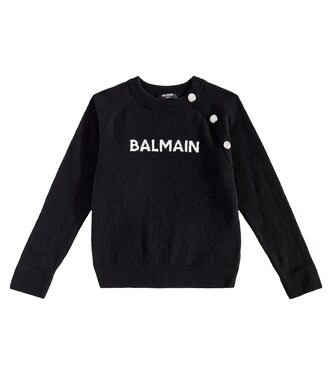 Logo wool-blend sweater | Balmain Kids