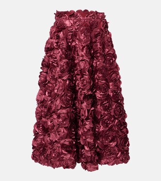 Sun floral-appliqué high-rise maxi skirt | Rotate