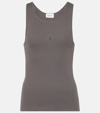 Cassandre ribbed-knit cotton tank top | Saint Laurent