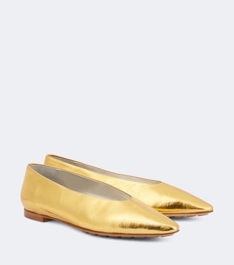 Sofia metallic leather ballet flats | Bottega Veneta