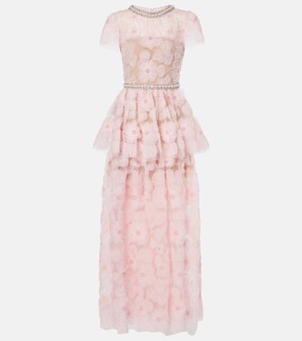 Embellished floral tulle gown | Self-Portrait