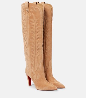 Santia Botta 85 suede knee-high boots | Christian Louboutin