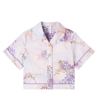 Cascadian floral cotton poplin shirt | Zimmermann Kids