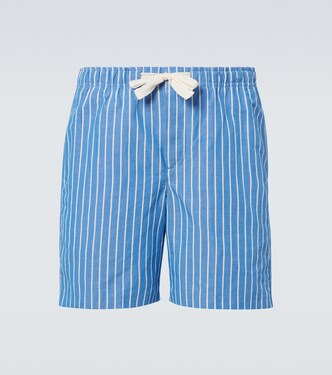 Alex striped linen and cotton shorts  | Orlebar Brown
