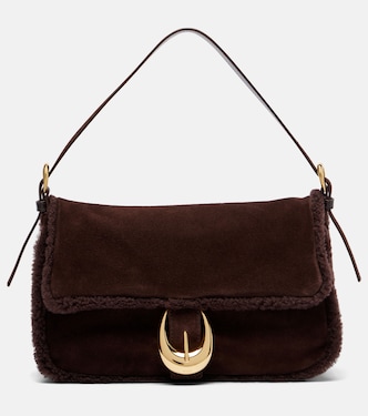 Harlow Medium suede shoulder bag | Staud