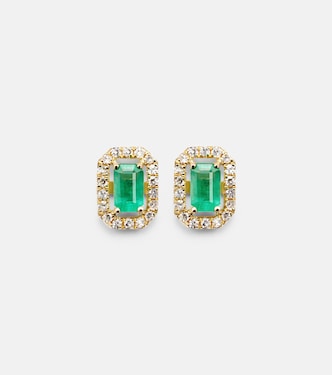 Pendientes de oro de 18 ct con esmeraldas y diamantes | Shay Jewelry