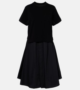 Cotton poplin and jersey maxi dress | Sacai