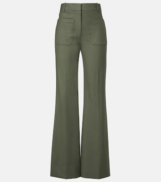 Pantalon évasé Alina à taille haute | Victoria Beckham