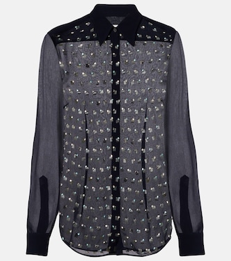 Crystal-embellished sheer shirt | Dries Van Noten