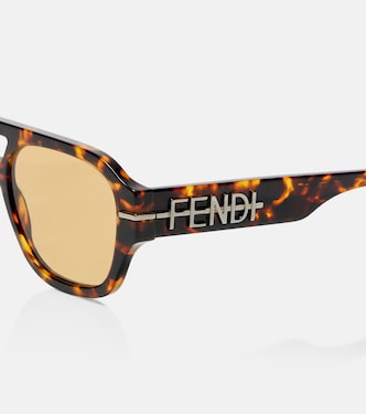 Fendi Brown Tortoiseshell Aviator Sunglasses with Gradient Lenses Fendi FS382 208 – Vintage Frames Company main image 3