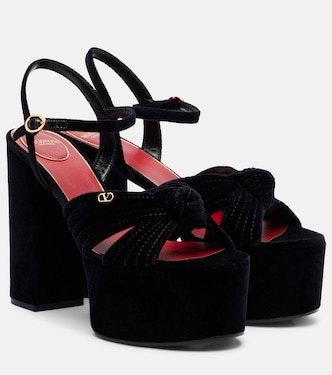 Crasher 125 velvet platform sandals | Valentino Garavani