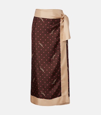 Printed silk twill wrap skirt | Valentino
