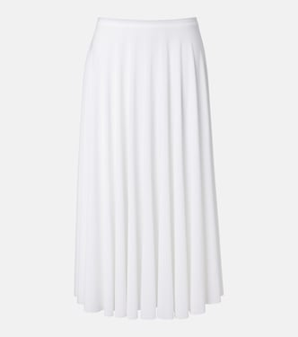 Pleated jersey midi skirt | Norma Kamali