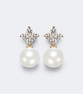 Bloom 18kt gold earrings with pearls and diamonds | Bucherer Fine Jewellery