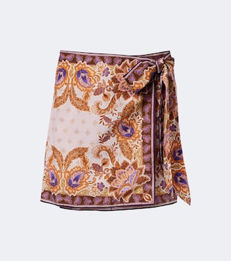 Lorelei printed cotton and silk wrap skirt | Alexandra Miro