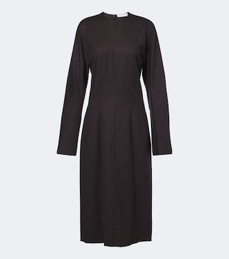 Pleated wool flannel midi dress | Stella McCartney