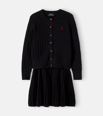 Cable-knit cotton cardigan and skirt set | Polo Ralph Lauren Kids