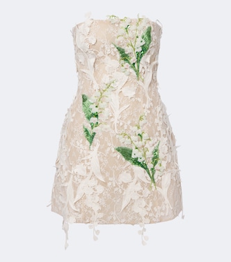 Roselle embellished lace bustier dress | Leo Lin