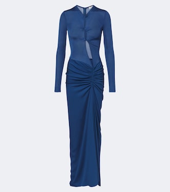 Open Twist cutout ruched jersey maxi dress | Christopher Esber