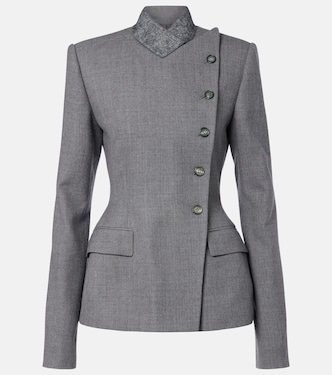 Double-breasted peplum wool blazer | McQueen