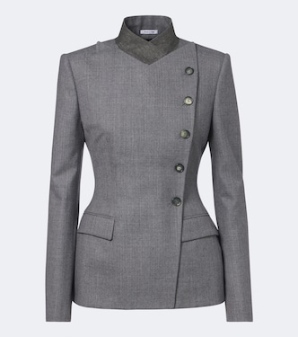 Veste en tweed de laine à rayures | McQueen