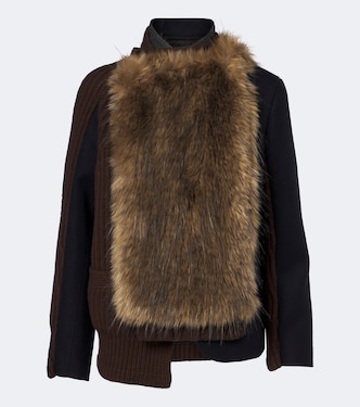 Ribbed-knit wool-blend jacket | Sacai