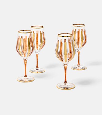 Set of 4 striped crystal wine glasses | Les-Ottomans