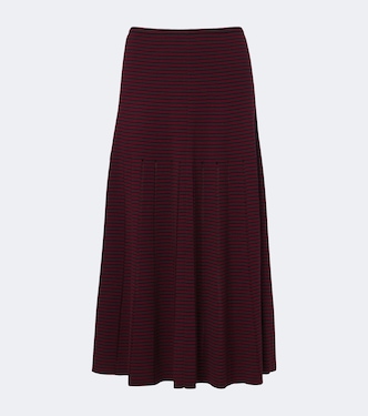 Phyllis striped wool and cotton midi skirt | Proenza Schouler