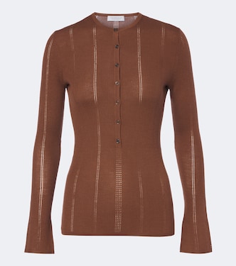 Camiseta con botones Olea de pointelle de lana | Gabriela Hearst