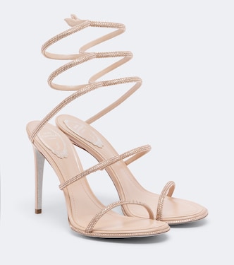 Verzierte Sandalen Cleo aus Satin | Rene Caovilla