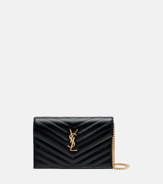 Cassandre matelassé envelope leather wallet on chain | Saint Laurent