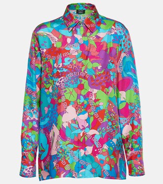 x Dua Lipa Floral Summer silk twill shirt | Versace