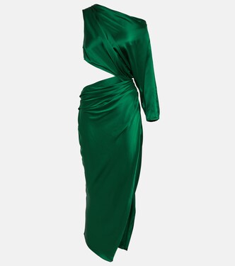 Robe midi asymétrique en satin de soie | The Sei