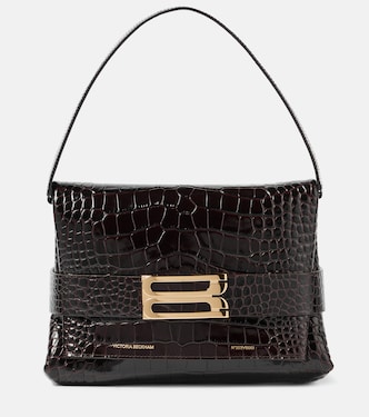 B croc-effect patent leather shoulder bag | Victoria Beckham
