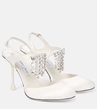 Verity 95 embellished satin pumps | Jimmy Choo