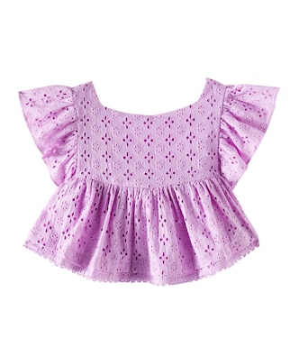 Cycas broderie anglaise cotton top | Poupette St Barth Kids