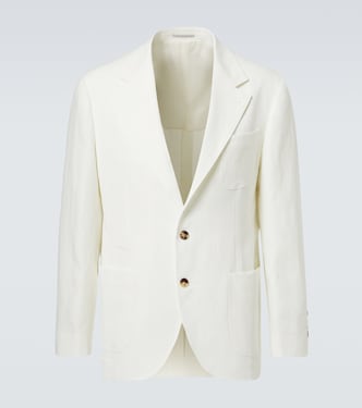 Single-breasted linen blazer | Brunello Cucinelli