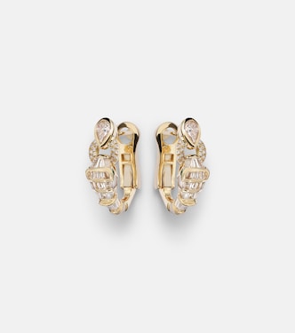 Serpentine 18kt gold hoop earrings with diamonds | Shay Jewelry