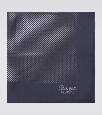 Polka-dot silk pocket square | Charvet