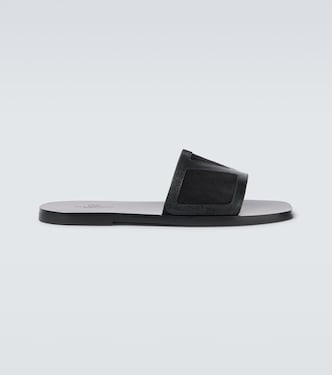 Viva Superstar leather and suede slides | Valentino Garavani