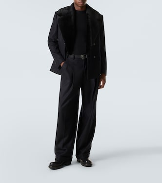Virgin wool wide-leg pants in black - Dolce Gabbana | Mytheresa