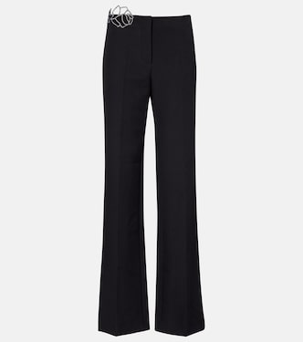 Pantalon flare en crêpe à ornements | Blumarine