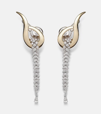 Boucles d'oreilles Golden Strada en or jaune et blanc 18 ct et diamants | Yeprem