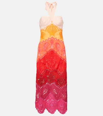 Bedrucktes Midikleid aus Baumwolle und Leinen | Farm Rio