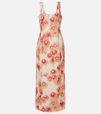 Robe longue Bettina imprimée en lin | SIR