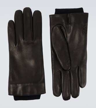 Cassandre wool-lined leather gloves | Saint Laurent