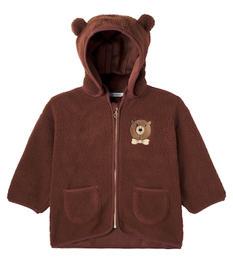 Bear embroidered fleece hoodie | Mini Rodini