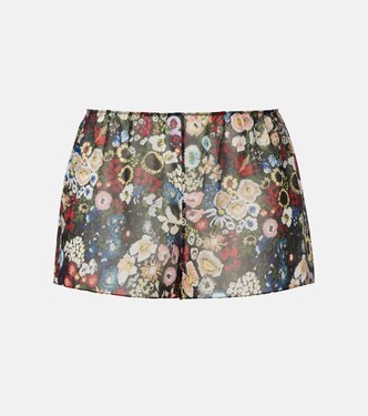 Tilly floral silk pajama shorts | Khaite