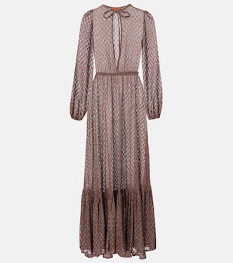 Open-knit lamé maxi dress | Missoni