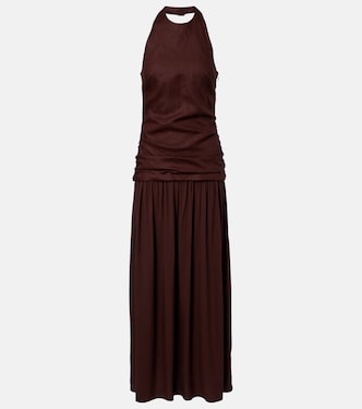 Tali halterneck linen maxi dress | Faithfull